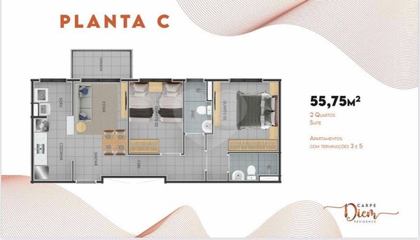 Planta Apartamento 55m²