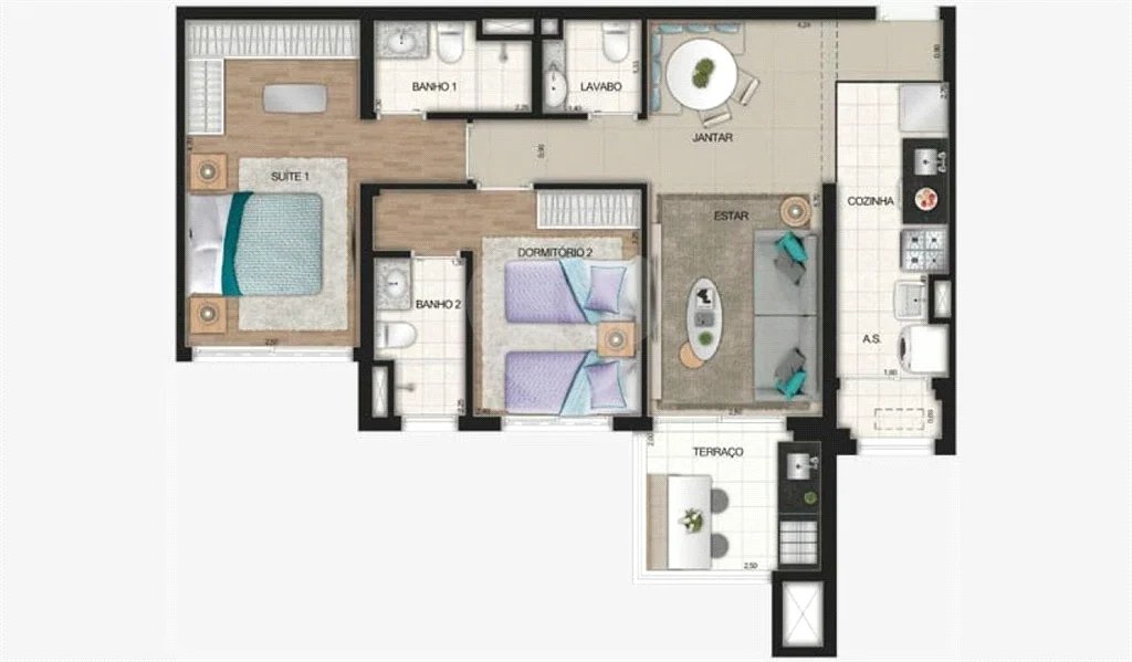Apartamento à venda com 2 suítes no Centro, Osasco, SP