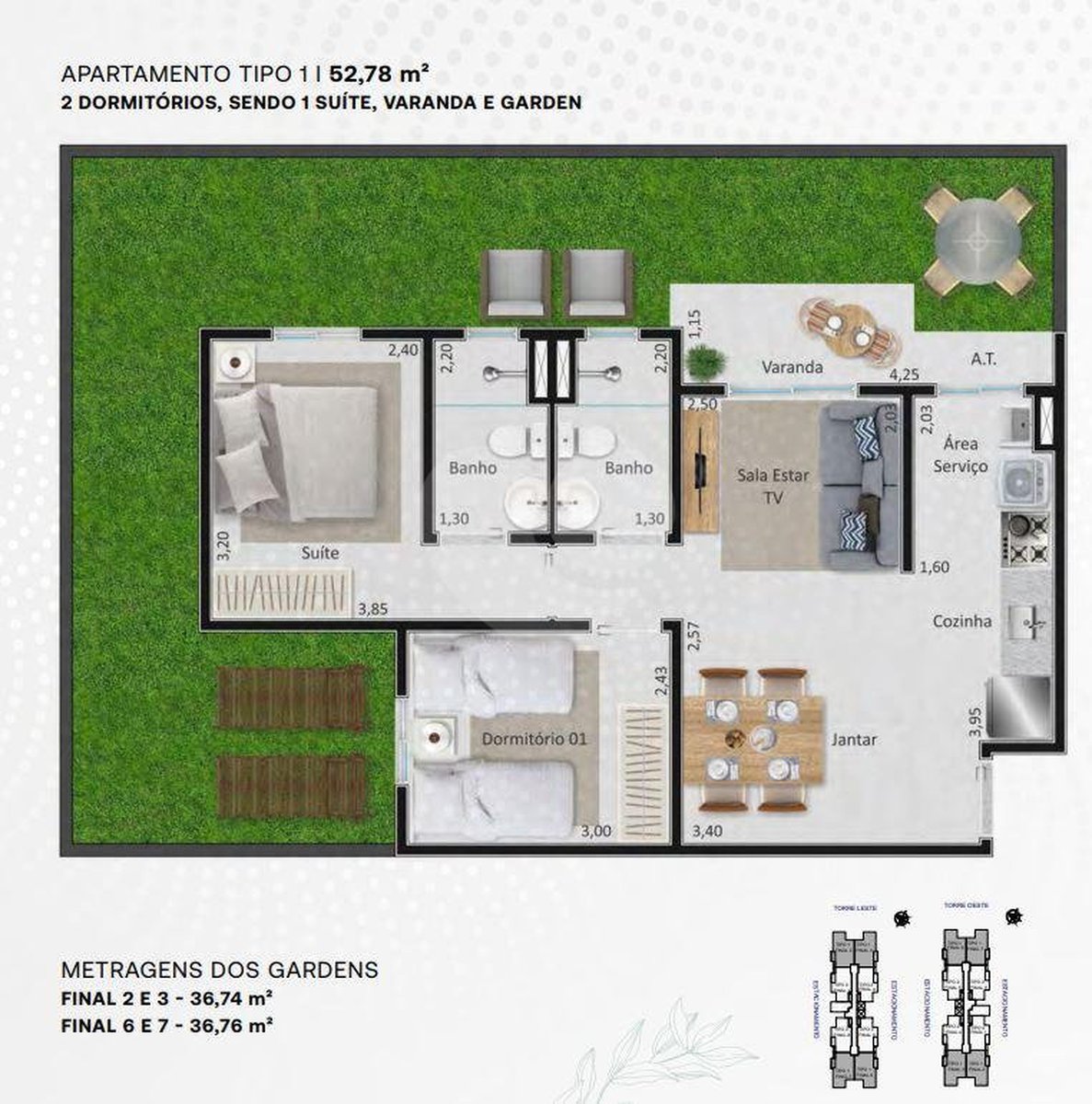 Apartamento 52m²