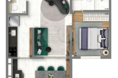 Apartamento com 1 Suíte à venda no Alto do Ipiranga,