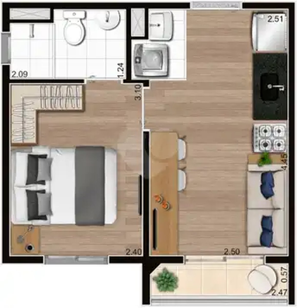 Apartamento 26m²