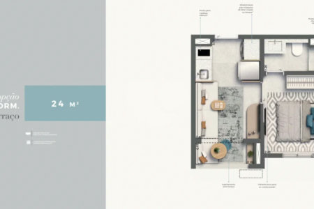 Studio 25m² no Living Full Eldorado – Pinheiros