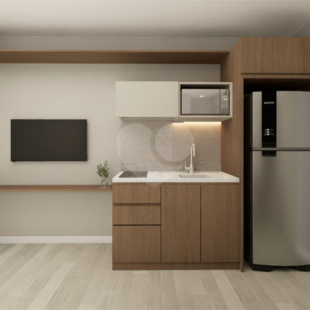 Apartamento mobiliado de 41m² à venda em Moema – 1 DORMITORIO MOBILIADO