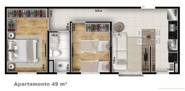 Apartamento 49m² 1