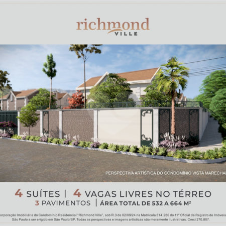 Casa à venda com 4 suítes no condomínio Richmond Ville, São Paulo - SP