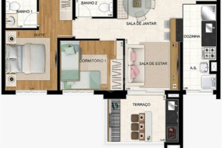 Apartamento à venda com 2 quartos, sendo 1 suíte, em Jardim Flor da Montanha, Guarulhos, SP