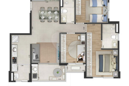 Apartamento à venda com 2 quartos, sendo 1 suíte, no Centro, Sorocaba, SP