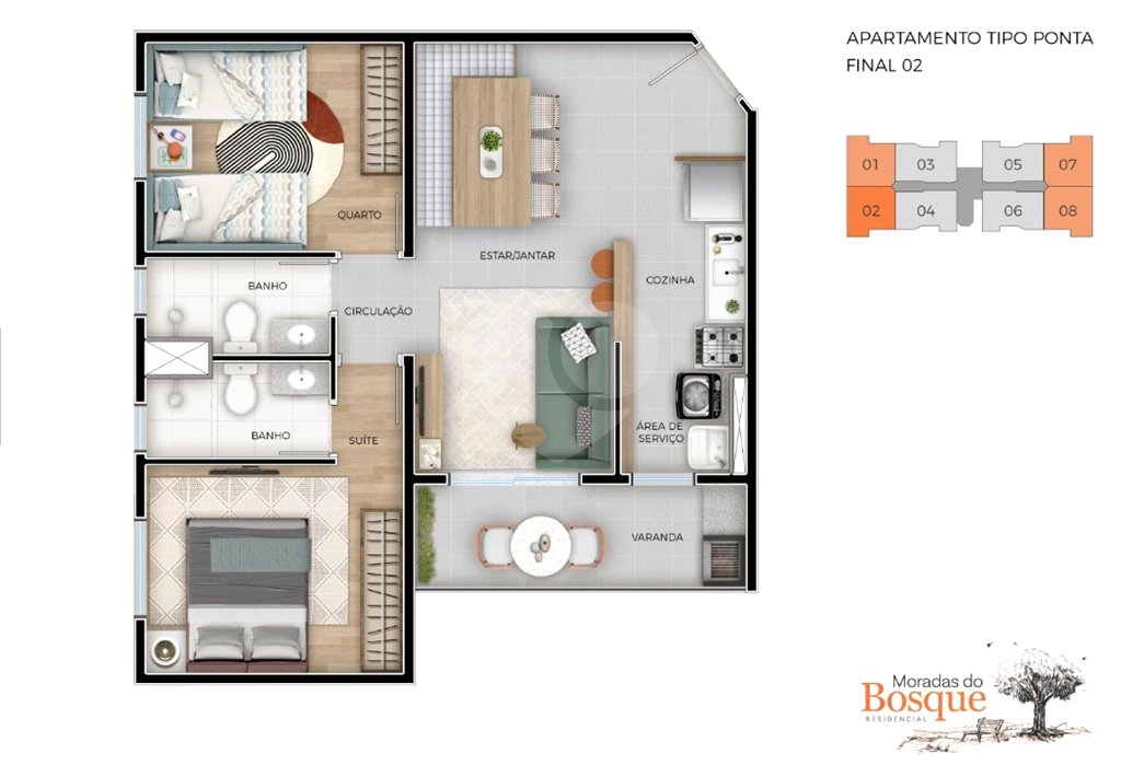 Apartamento à venda com 2 quartos, sendo 1 suíte, no Centro, Bom Jesus dos Perdões, SP