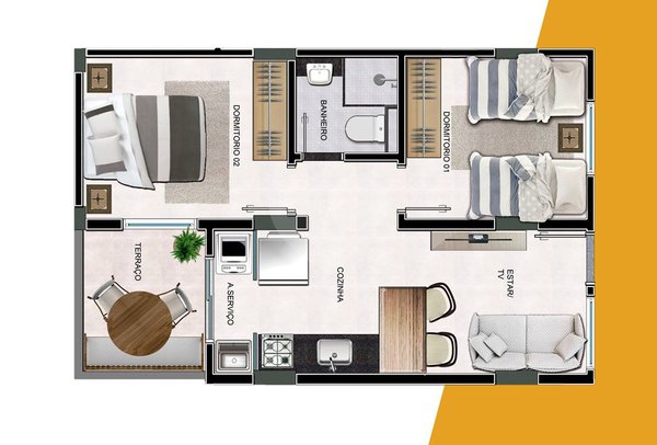 Apartamento 45m² 9