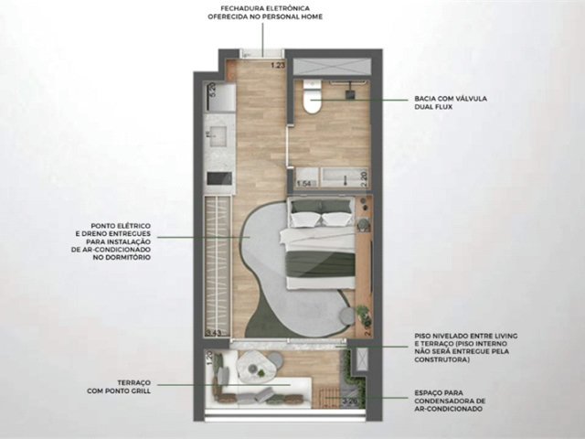 Studio à venda com 1 suíte em Butantã, São Paulo, SP