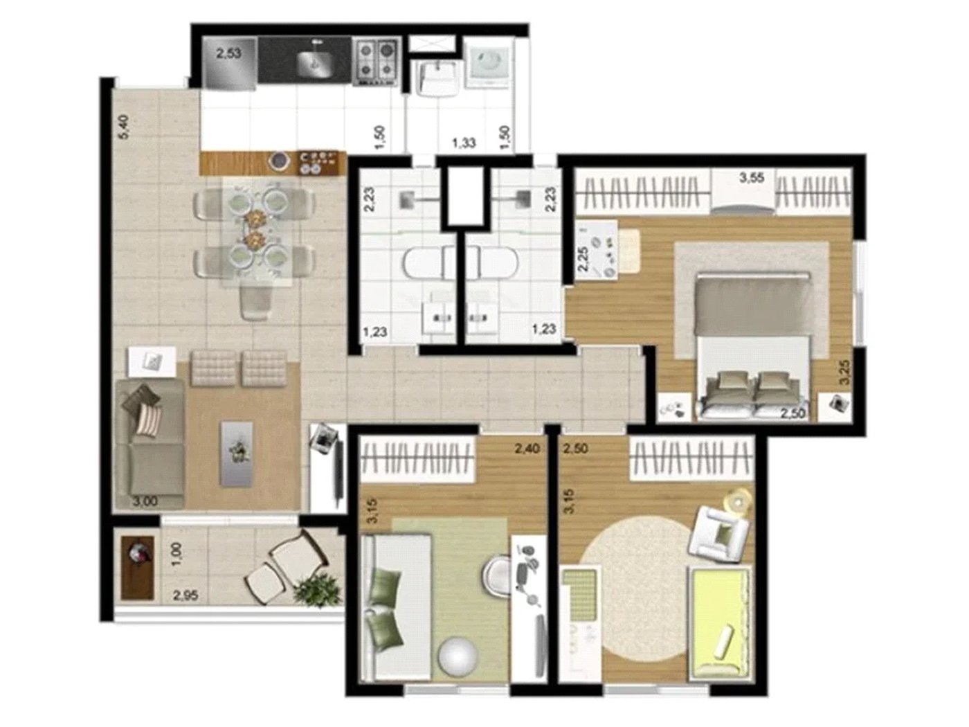 Apartamento à venda com 1 suíte em Vila Andrade, São Paulo, SP