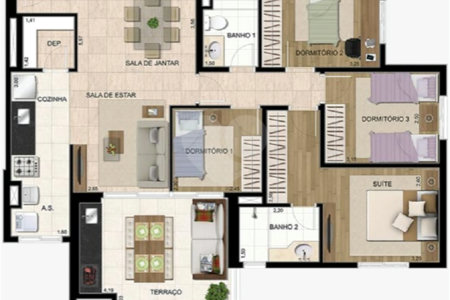 Apartamento à venda com 4 quartos, sendo 1 suíte, em Jardim Flor da Montanha, Guarulhos, SP