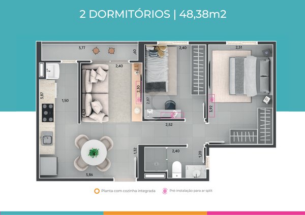 Apartamento 48m² 1