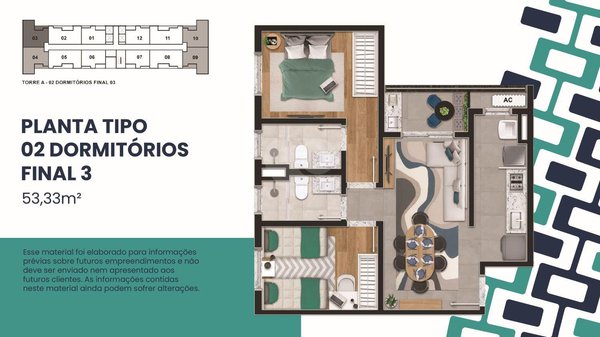 Apartamento 53m² 2