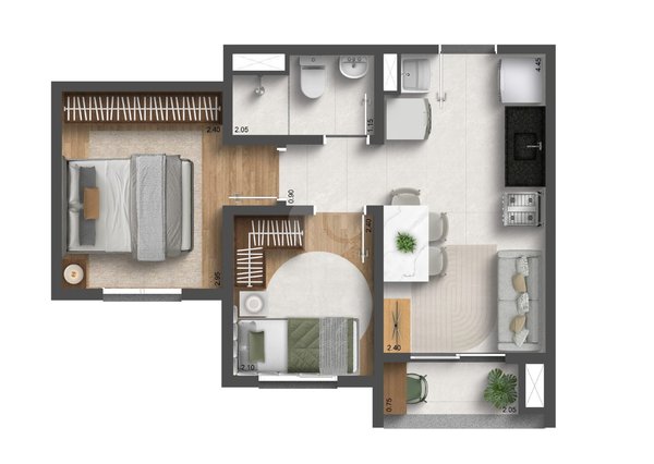 Apartamento 34m² 3