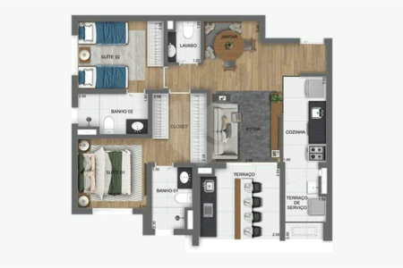 Apartamento à venda com 2 suítes em Indianópolis, São Paulo, SP