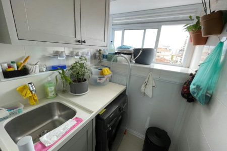 Apartamento 1 suíte com closet, 1 vaga demarcada, Embaré, Santos
