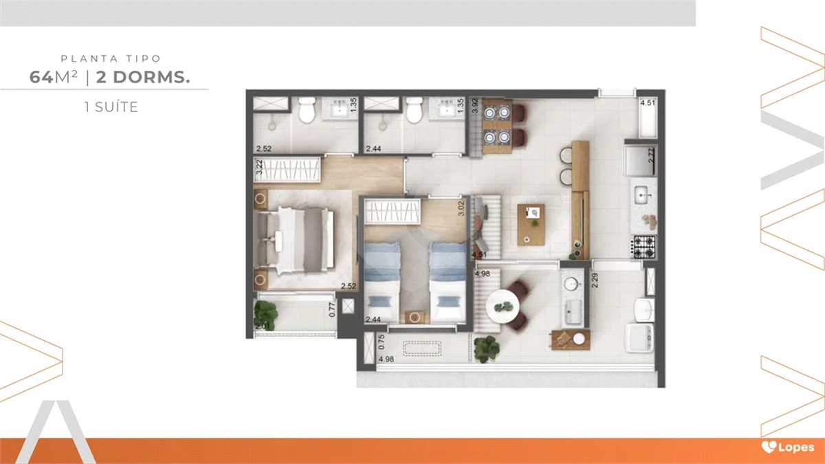 Studio à venda com 2 quartos, sendo 1 suíte, em Bela Vista, São Paulo, SP