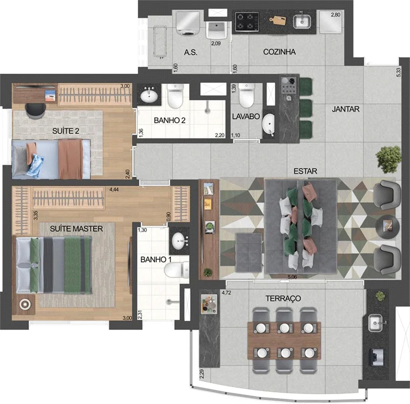 Apartamento à venda com 2 suítes em Santo Amaro, São Paulo, SP