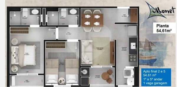 Apartamento 54m² 1