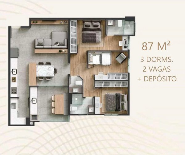 Planta Apartamento 87m²