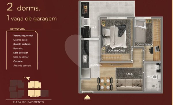 Apartamento 46m² 2