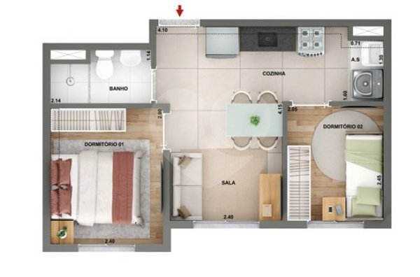 Apartamento 32m² 1