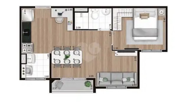 Planta Apartamento 37m²