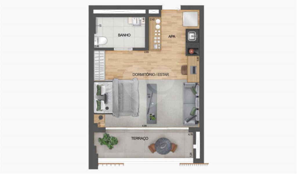 Apartamento à venda com 1 quarto em Vila Clementino, São Paulo, SP