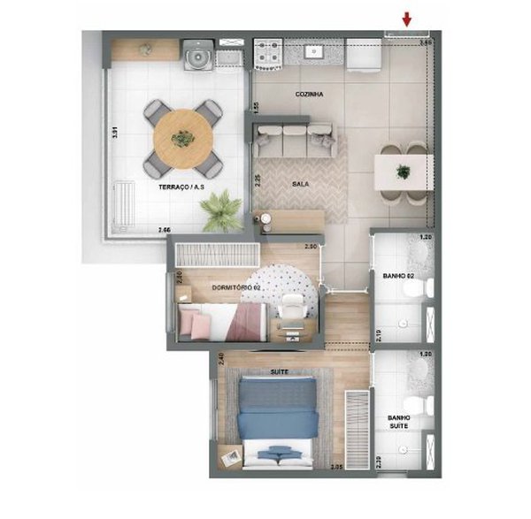 Apartamento 51m² 6