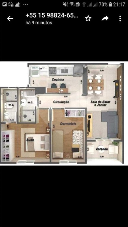 Apartamento à venda com 2 quartos, sendo 1 suíte, em Vila Guilherme, Votorantim, SP
