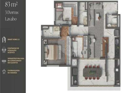 Apartamento à venda com 3 quartos, sendo 1 suíte, em Vila Dom Pedro I, São Paulo, SP