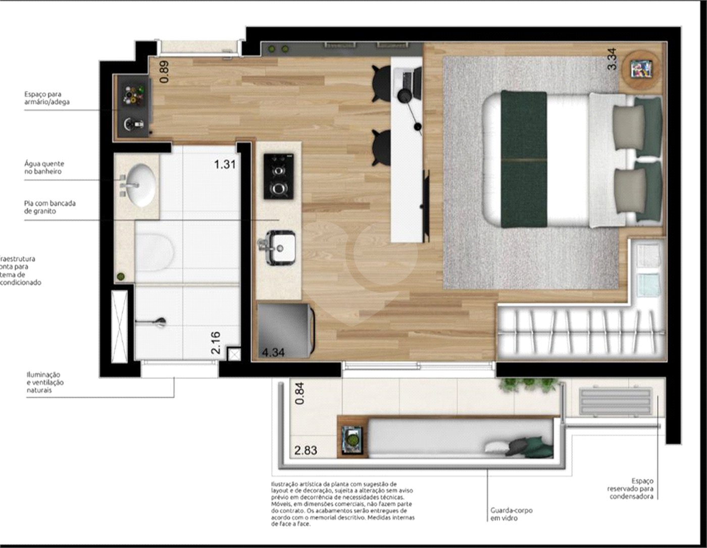 Apartamento à venda com 1 quarto em Indianópolis, São Paulo, SP