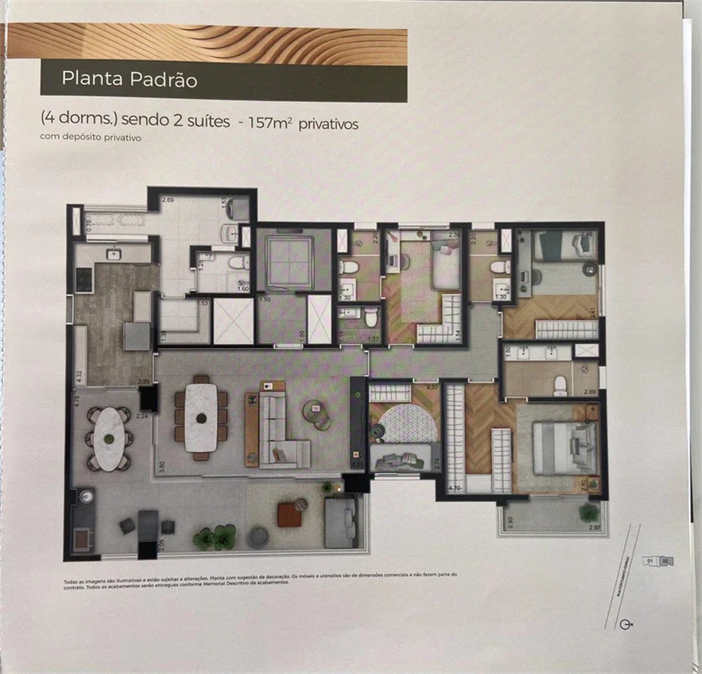 Apartamento à venda com 4 quartos, sendo 3 suítes, em Vila Anastácio, São Paulo, SP