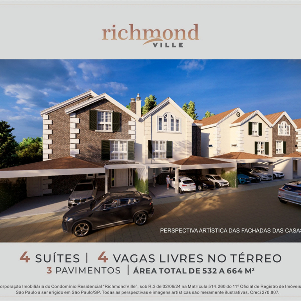 Casa à venda com 4 suítes no condomínio Richmond Ville, São Paulo - SP