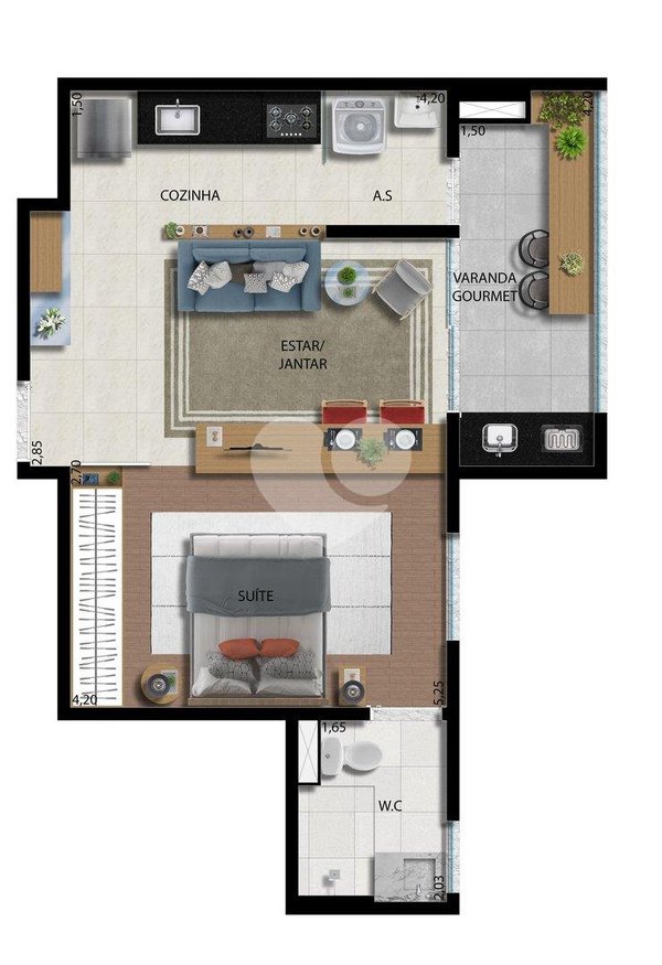 Apartamento 45m² 2