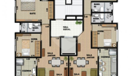 Apartamento à venda com 2 quartos, sendo 1 suíte,  em Tremembé, São Paulo, SP