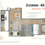 45m² - 2 dorm / 1 vaga