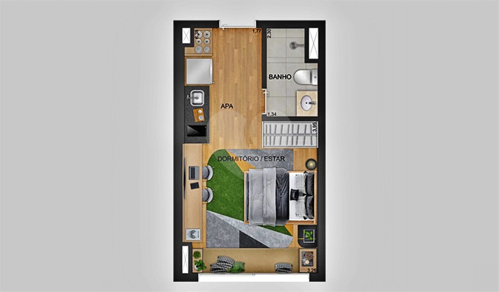 Studio à venda com 1 quarto em Santo Amaro, São Paulo, SP