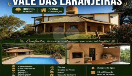 Casa à venda ou para alugar com 4 suítes no condomínio Residencial Vale das Laranjeiras, Indaiatuba - SP