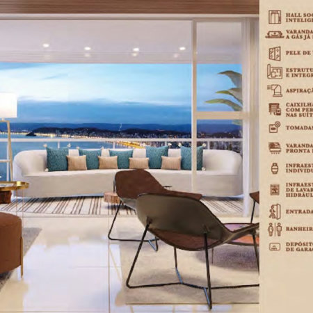 Vende-se lançamento alto padrão/Ponta da Praia com 4 dorm /suíte/wc social e de serviço/4 vagas