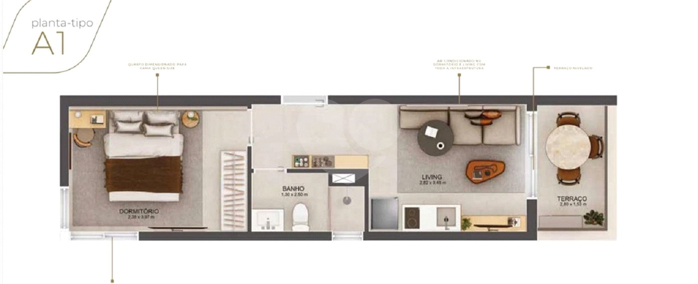 Apartamento à venda com 1 quarto em Indianópolis, São Paulo, SP