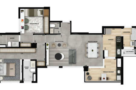 Apartamento à venda com 3 quartos, sendo 1 suíte, em Parque Campolim, Sorocaba, SP