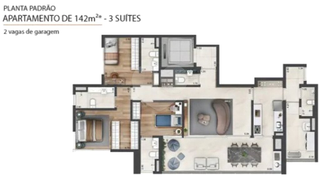 Apartamento para alugar com 2 suítes em Jardim Morumbi, São Paulo, SP