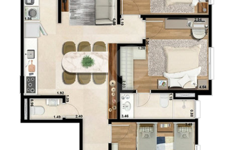 Apartamento à venda com 2 quartos em Alvinópolis, Atibaia, SP