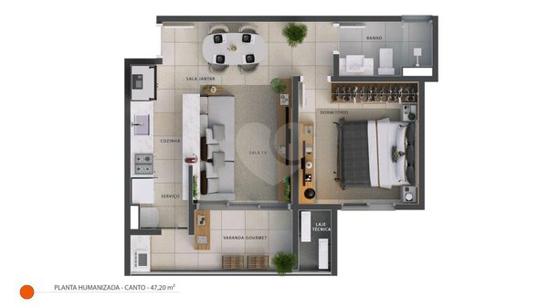 Planta Apartamento 47m²