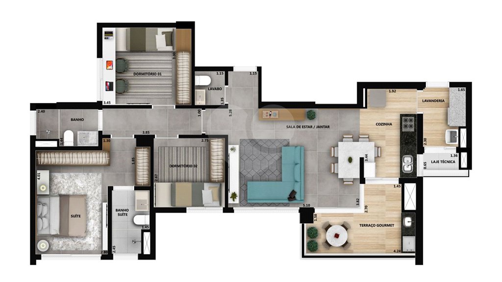 Apartamento à venda com 3 quartos, sendo 1 suíte, em Parque Campolim, Sorocaba, SP