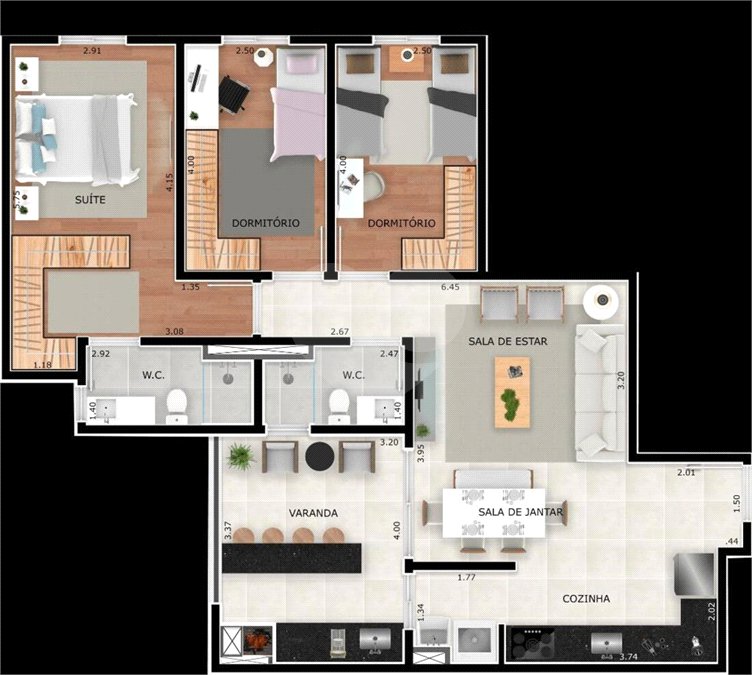Apartamento à venda com 2 quartos em Horto Florestal, Jundiaí, SP