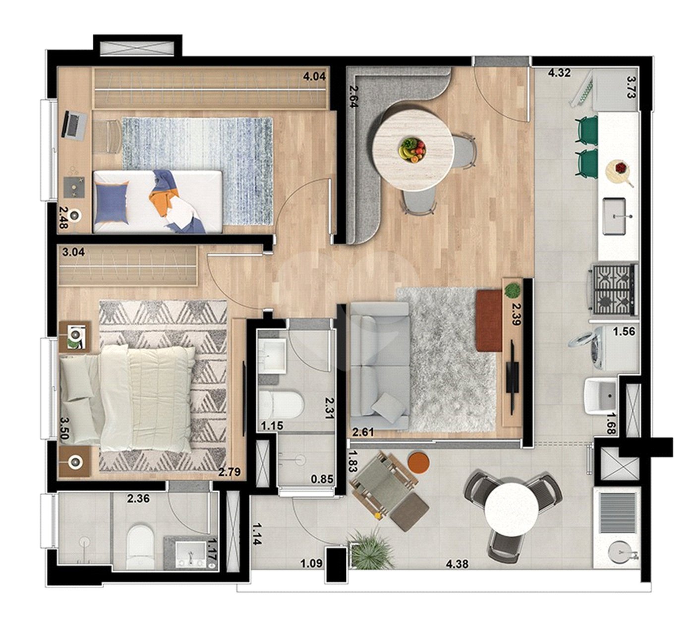 Apartamento à venda com 2 quartos em Alvinópolis, Atibaia, SP