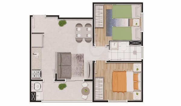 Apartamento 43m² 1
